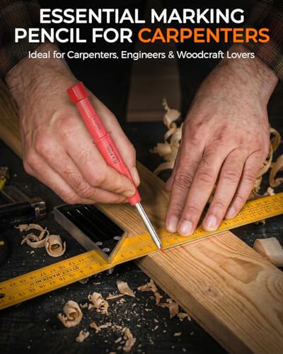 Nicpro Carpenter Pencils with Sharpener & Sleeve, 2Pack Construction Pencil - size: 2 Pack