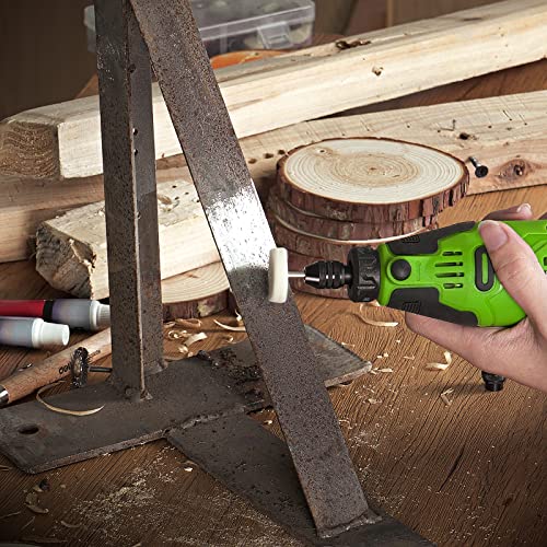 PHALANX 12V Cordless Rotary Tool Kit with Keyless Chuck, 6-Speeds 5000-32000RPM, 119 Accessories with Flex Shaft, Idea for Cutting, Grinding, Wood Carving- Include 2.0AH Battery, Charger (Renewed)