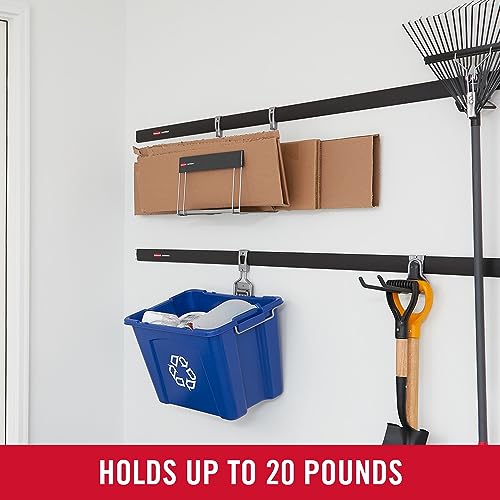 Rubbermaid Garage FastTrack Recycled Cardboard Holder, Wall Mounted Recycling System, Holds up to 20 pounds, Satin Nickel, for Home/Garage - style: Cardboard Holder