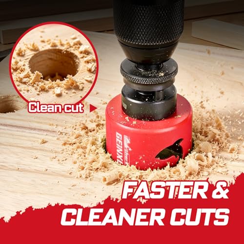 Geinxurn 2 Inch(51mm) Hole Saw, 2PCS HSS Bi-Metal Hole Saw Kit with Shark Tooth Hole Cutter for Wood,Drywall, PVC Boards and Thin Metal - color: 2 PCS 2"