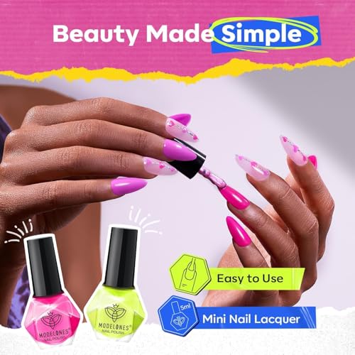 modelones Neon Nail Polish Set 6 Colors Quick Dry Mini - color: A0 Neon
