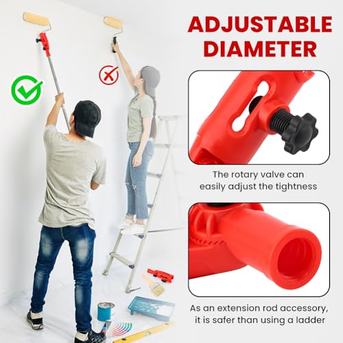 Multi-Angle Paint Brush Extender, High Ceiling Extension Pole Attachments