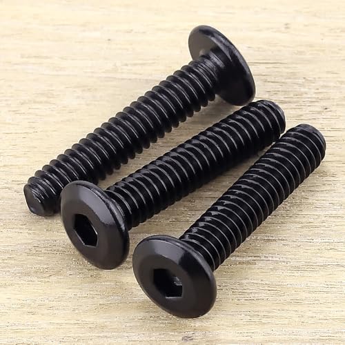 M3-0.5 x 25mm (100 pcs) Black Hex Socket Head Cap Screws, 304 Stainless Steel 18/8, Furniture Bolts, Connector Screws for Furniture, Black Oxide Finish, Full Thread, Hex Spanner Wrench Included - size: M3-0.5 x 25mm