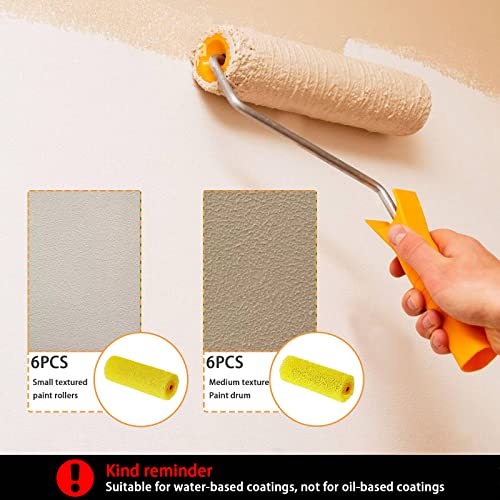12 Pcs Textured Paint Roller Covers with 2 Frames Set, 4 inch - size: 4",12pcs+2frame