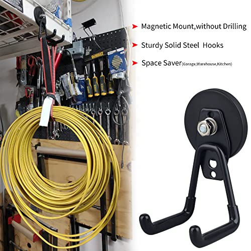 Magnetic Hooks Heavy Duty Garage Hooks Tools Organizer Anti-Slip Strong Magnetic Hooks Utility Magnet Hanging Hooks for Garage, Warehouses, Kitchen, Power Tools 2PCS Black - style: 2.6 INCH BLACK 2 PACK