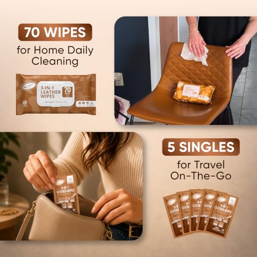 Air Jungles Leather Wipes 70 Ct + 5 of UV Protect Single Pack, XL 8 x 10 in - size: 75 Count (Pack of 1)