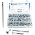 Pocket Hole Screws 350 PCS, 5 Sizes #8 x 1 to 2-1/2" Coarse Thread Wood - color: 350PCS(Zinc Coated)
