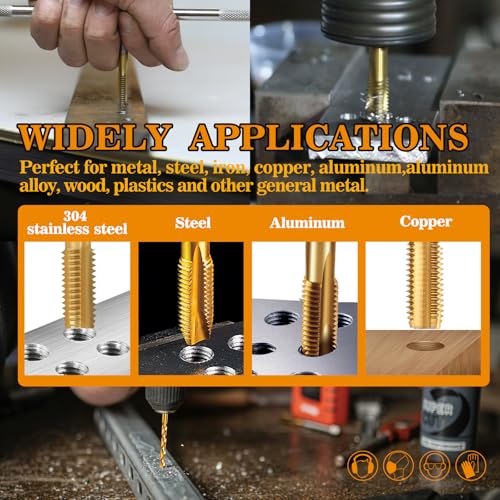 1/2"-13 UNC Tap and 27/64" Drill Bit for Metal, M2 HSS Drill and Tap Set - size: 1/2"-13 Tap, 27/64" Drill