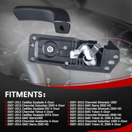 FAERSI Interior Door Handle Kit Front Left Driver Side for 2007-2014 Chevy Silverado Avalanche Suburban Tahoe Cadillac Escalade GMC Sierra Yukon #20833606 - color: Front Left Driver Side
