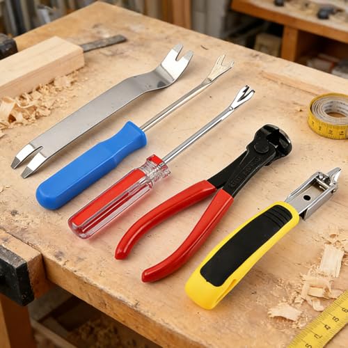5‑Pack Upholstery Carpet Staple Remover and Nail Puller Remover Tool Set