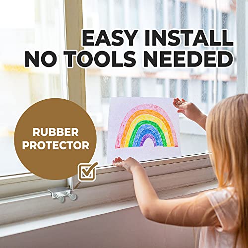 Shop Square Window Locks, 4 Pack Aluminum Thumb Turn Window Lock, Secure Sliding Windows & Doors, No-Drill Install, Child Proof, Indoor Outdoor, Requires 28-36mm Clearance