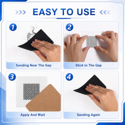 Blulu 30 Pcs 2 Inch Drywall Repair Kit Self Adhesive Mesh Drywall Patches - size: 2 Inch