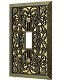 Amerelle 65TAB Filigree Wallplate, 1 Toggle, Antique Brass - size: 1 Toggle