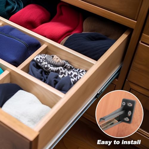 Chunful 2 Pair Rear Drawer Track Socket Back Plates Mounting Brackets,Gray | With Screws for Install, Replacement Socket for Drawer Slide Repair, Left Right Pair for Cabinet Furniture Rear Mounting - color: Gray