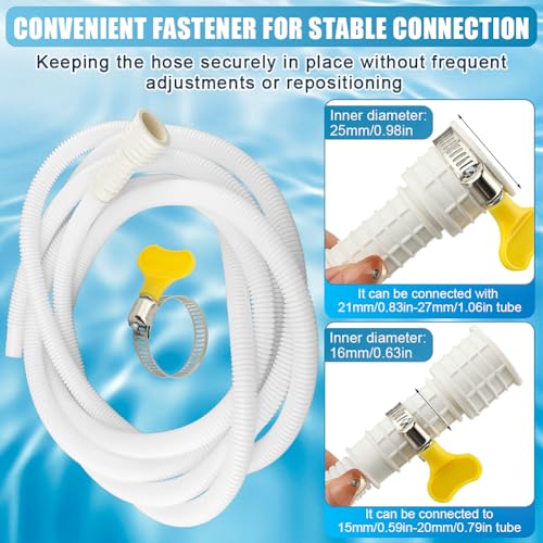 Dehumidifier Drain Hose with Cuttable Rubber Adapter and Connect Clamp, Air Conditioner Drain Hose, Universal Flexible AC and Dehumidifier Replacement Hose(Color:4m/13.12ft)