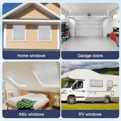 DGSL Double Reflective Bubble Foil Insulation Foam, 23.6IN X 20FT Window Insulation for Summer Heat Reflective Window Film for Window, Garage Door, RV, Roof - size: 23.6 in x 20 ft