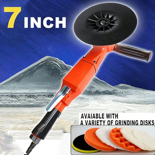 7" Pneumatic Orbital Sander Polisher, 4500 RPM Adjustable Speed Air Tool