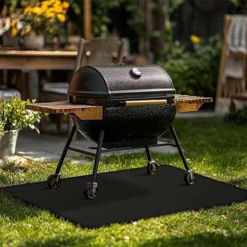 Under Grill Mat for Outdoor Grill, 48x70inch Double-Sided Fireproof Grill Pad,Perfect for Outdoor Barbecue Spots,Fireproof, Waterproof, and Oilproof - size: 48*70inch