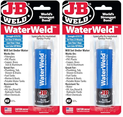 J-B Weld 8277 WaterWeld Epoxy Putty Stick - 2 oz. (Pack of 2) - size: 2 oz - 2 Pack