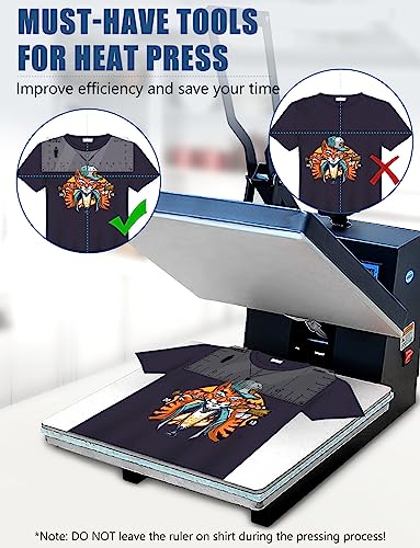Vowlove T-Shirt Ruler for Precise Vinyl Alignment, Heat Press Guide Tool - color: 01 Black