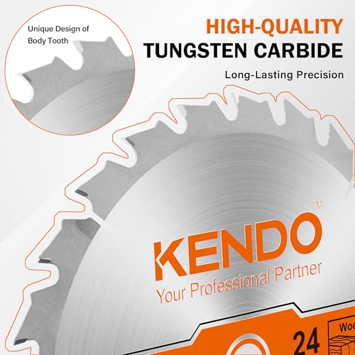 KENDO 10 Inch Circular Saw Blade Set, 2-Pack 40T 60T, 5/8 Arbor