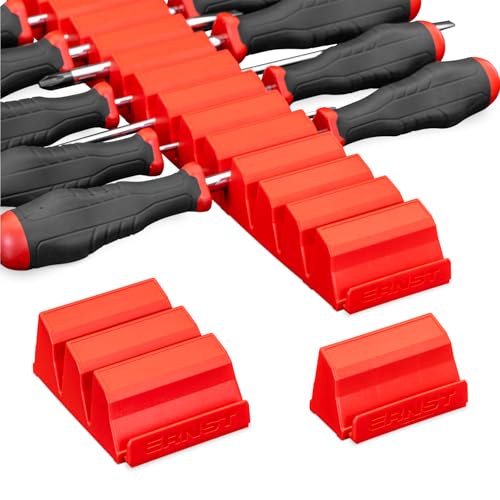 Ernst Manufacturing Screwdriver Pro - Modular Screwdriver Organizer for 13 Tools with Anti-Slip Base, Red - Made in the USA - size: 13-Tool