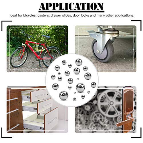 Glarks 500Pcs 11 Size 3/32''-13/32'' SAE Precision Chrome Steel Assorted Loose Bicycle Bearing Ball Assortment Kit (SAE)
