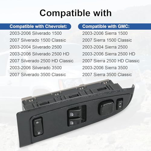 Master Power Window Switch Compatible with 2003-2007 Chevrolet GMC - size: 15883322