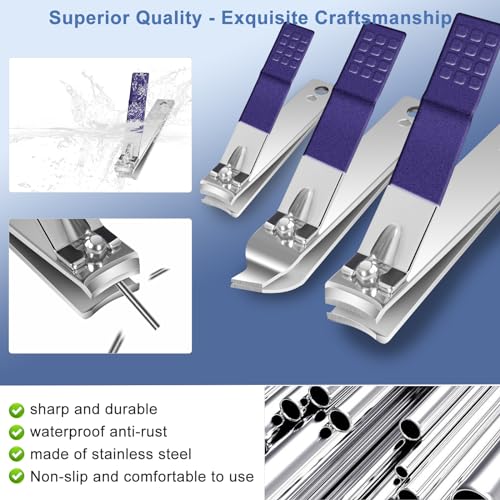 30Pcs Manicure Pedicure Kit，Nail Clippers Kit Professional and Stainless Steel Nail Care Tools，Toenail Clipper Cutters Men's Accessories Whit Beauty Tools Luxurious Travel Case (Blue) - color: 30 in 1 Blue