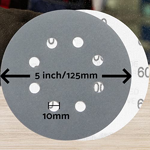 S&F STEAD & FAST 5 inch Wet Dry Sanding Discs Hook & Loop 60 pcs