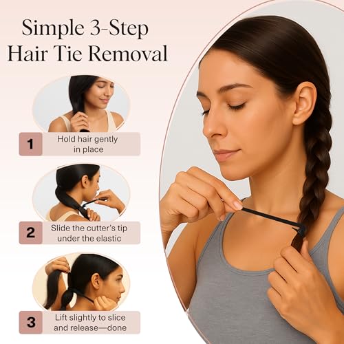Kitsch Elastic Hair Tie Cutter Tool - Black, 3pc Set - color: Black
