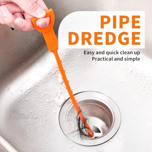 Drain Snake Clog Remover - 6Pack 20 Inch Flexible Hair Removal Tool for Sink Shower Tub Toilet, Cleaner with Grip Handle Easy Use Kitchen and Bathroom Opener- AsonTao - color: Drain clog remover 6Pcs
