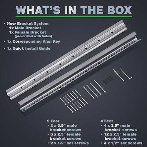 Hovr Solutions Slim Floating Shelf Bracket, 125LB, Up to 63" Shelf, 1-Pack - color: Slim, size: 4-Feet (1-Pack)