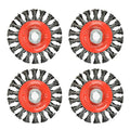 AAIN 4 Inch Wire Wheel Brush, 4Pcs Wire Wheels for 4 1/2 Angle Grinder - size: 4 pack, style: 4 inch Knotted Wire Brush