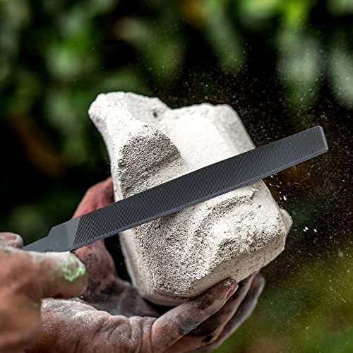 6-inch Flat Medium Cut File Double Cut Teeth High Carbon Steel Hand File Single Cut Hardened Without Handle Ideal for Wood, Metal, Plastic - style: 6-inch Rasp