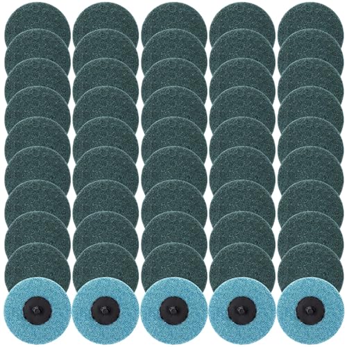 50 Pcs 3 Inch Sanding Discs Blue Quick Change Sanding Discs | Nylon Surface Conditioning Grinder Wheels for Angle Grinder, Stock and Rust Removal, Grinding, Deburring - color: Blue, size: 3 Inch