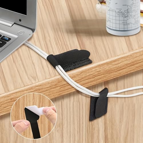20PCS Cable Management Clips, Reusable Cable Management Organizer, Organizer in Home, Office, Kitchen, School - color: Black