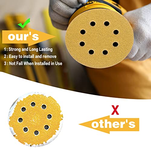 100PCS 5 Inch Sanding Discs 240 Grit Random Orbit Sander Sandpaper - style: Advanced Aluminum Oxide