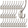 30 Pack Heavy Duty Silvery Dual Coat Hooks for Coat, Bag, Scarf, Hat | Coat Hooks Wall Mounted with 60 Screws Retro Double Hooks Utility Hooks for Towel, Key, Cap, Cup - color: 30 Pcs Silvery