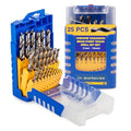 Brad Point Drill Bit Set -Chrome Vanadium Wood Drill, Sizes 1mm-13mm 25 Pcs - size: 1 - 13 mm