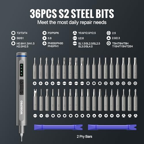 WORKPRO 42-in-1 Mini Electric Screwdriver, Precision Screwdriver Set