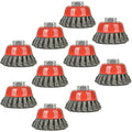 AAIN10Pack Wire Cup Brush, 3in Wire Wheel Brush for 4-1/2" Angle Grinder - size: 10 pack, style: 3 Inch Knotted Cup Brush