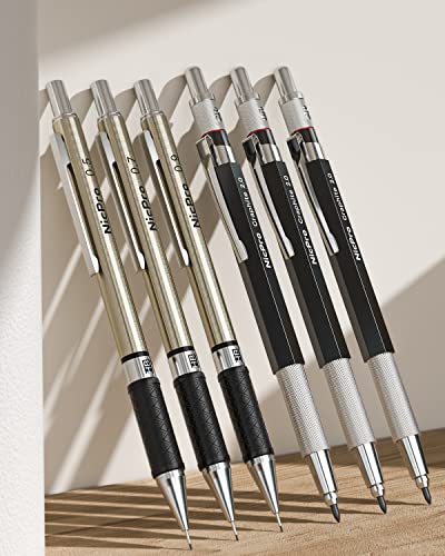 Nicpro 30PCS Art Mechanical Pencil Set in Leather Case - color: Black