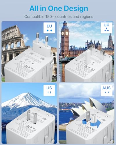 VINTAR Universal Travel Adapter 70W GaN, 3USB-C & 2USB-A for Laptops - color: 70W White1