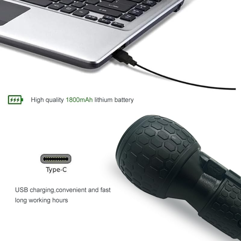3.6V Cordless Electric Screwdriver USB-C Rechargeable LED Kit BLK - color: Black