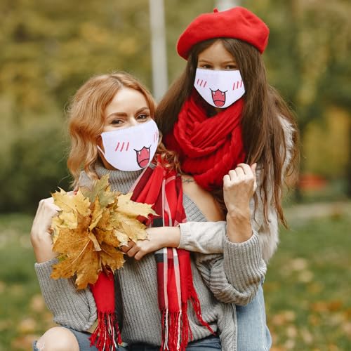 Cute Cat Face Mask, Kawaii Cotton Mouth Masks Reusable Washable Face Mask Anti-Dust Anime Masks for Women Men - color: White 5pcs