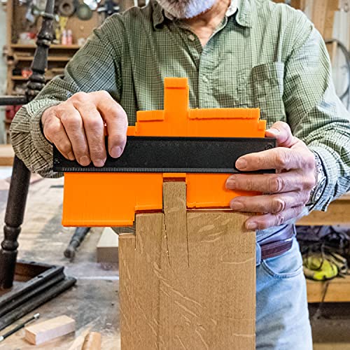 GreatNeck 10" Contour Gauge, Contour Gauge Tool with Lock, Adjust Tightness with Included Hex Key Wrench, ABS Plastic and Rustproof Metal, Dual Measurement on Both Sides - size: 10 inch