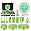 Tile Hole Saw Kit Diamond - (6/6/8/20/25/35/50/75/100/125mm Drill Bits+Finger Bit+Chamfer Bit+Adapter+Tile Blade) Diamond Hole Saw Kit for Porcelain Ceramic,5/8"-11 Thread - size: Kit3