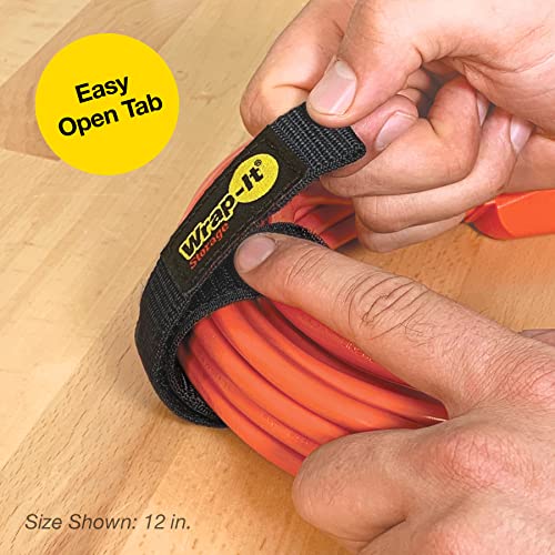 Quick-Straps by Wrap-It Storage – 12” (12-Pack) Black - color: Black, size: 12" (12 Pack)