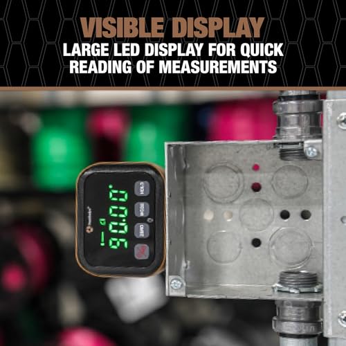 Southwire 66983640 Digital Angle Gauge, Measures 0-90 and 0-180 Degree Ranges, Angle Finder